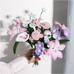 DIY Kit Blommor av Piprensare, Blommor, pastellf&auml;rger, 1 f&ouml;rp.