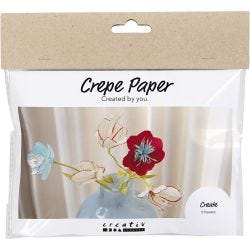 Mini DIY Kit kräppapper, Kräppblommor, pastellfärger, 1 förp.