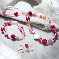 Mini DIY Kit Smycken, Halsband och armband, rosa, 1 f&ouml;rp.