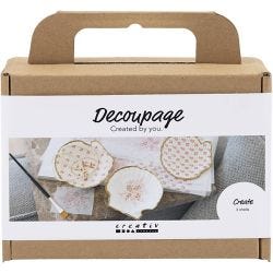 Mini DIY Kit Decoupage, Musselskal, softrosa, 1 förp.