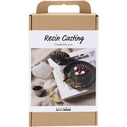 DIY Kit Resingjutning, Mussla, svart, guld, 1 förp.