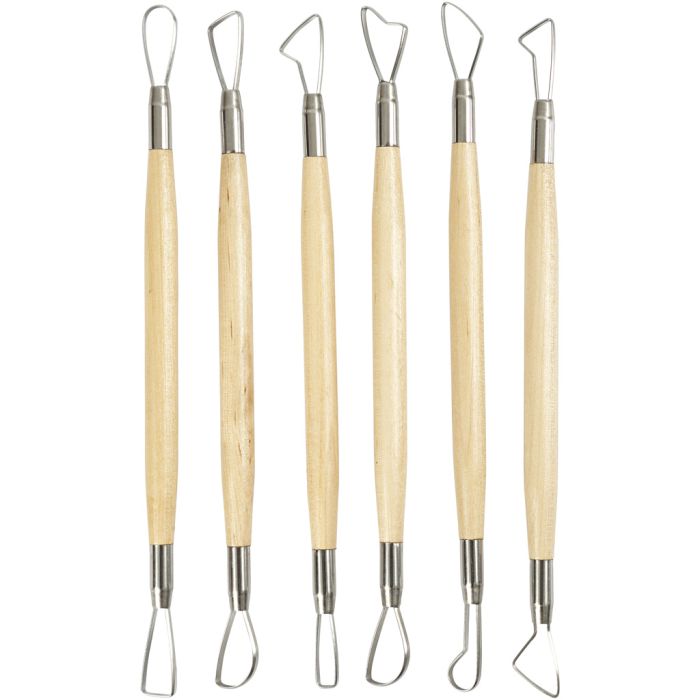 Lerslingverktyg, Vassa kanter, L: 20 cm, 6 st./ 1 förp.