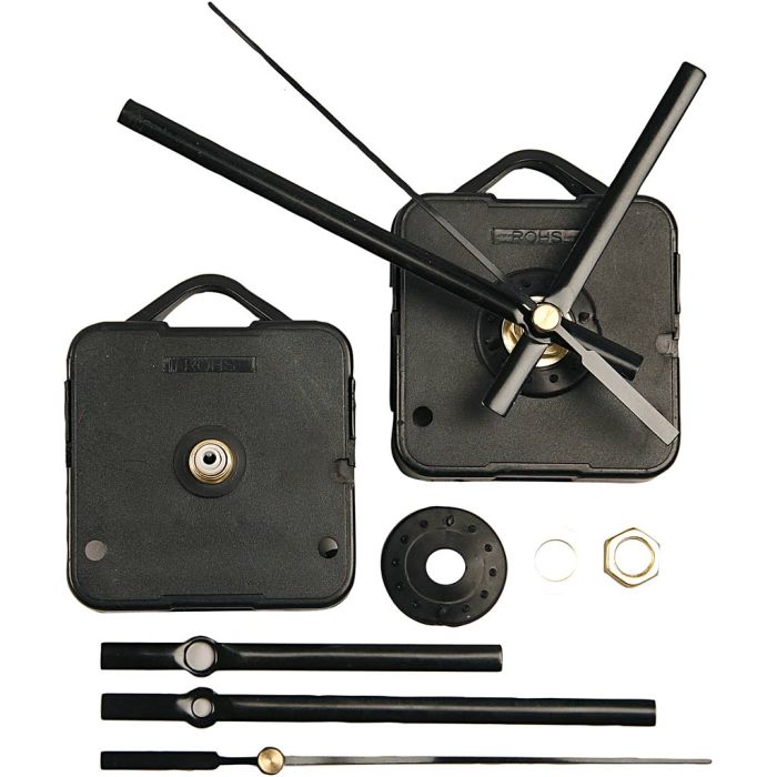 Urverk, platta max. 6 mm, svart, 1 set