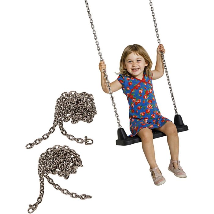 Gunga med stålkedjor, H: 10,5 cm, L: 45 cm, B: 18 cm, 2 delar/ 1 förp.