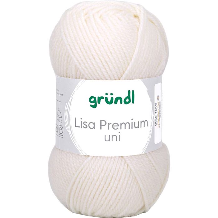 Akrylgarn, sticka 3-3,5, cream, 50 g/ 1 nystan
