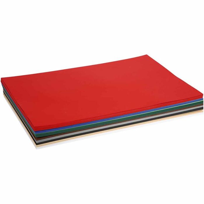 Julkartong, A2, ark 420x594 mm, 180 g, mixade färger, 300 mix. ark/ 1 förp.