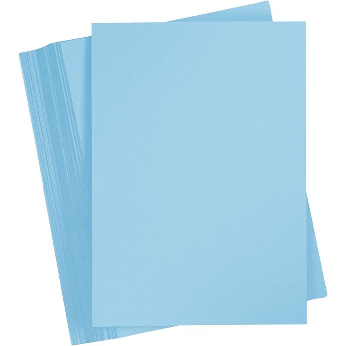 Kartongpapper, A4, ark 210x297 mm, 180 g, ljusblå, 100 ark/ 1 förp.
