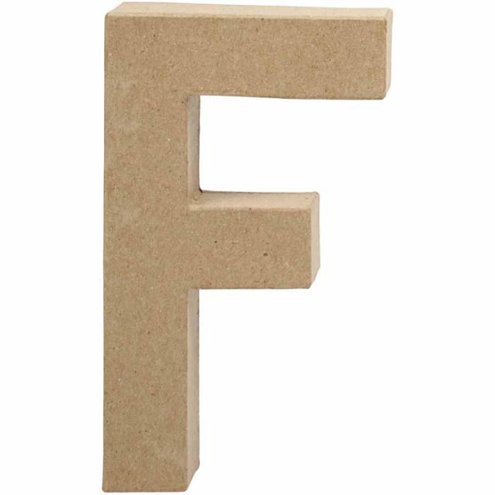 Pappbokstav, F , H: 20,5 cm, B: 11,6 cm, tjocklek 2,5 cm, 1 st.
