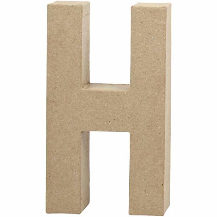 Pappbokstav, H, H: 20,2 cm, B: 11,2 cm, tjocklek 2,5 cm, 1 st.
