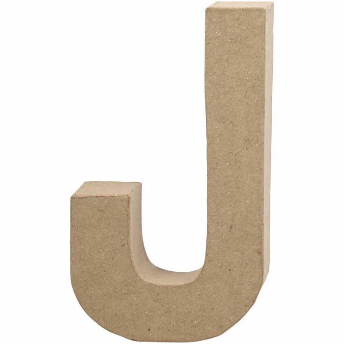 Pappbokstav, J, H: 20,5 cm, B: 11,5 cm, tjocklek 2,5 cm, 1 st.