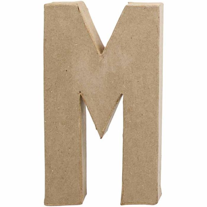 Pappbokstav, M, H: 20,5 cm, B: 12 cm, tjocklek 2,5 cm, 1 st.