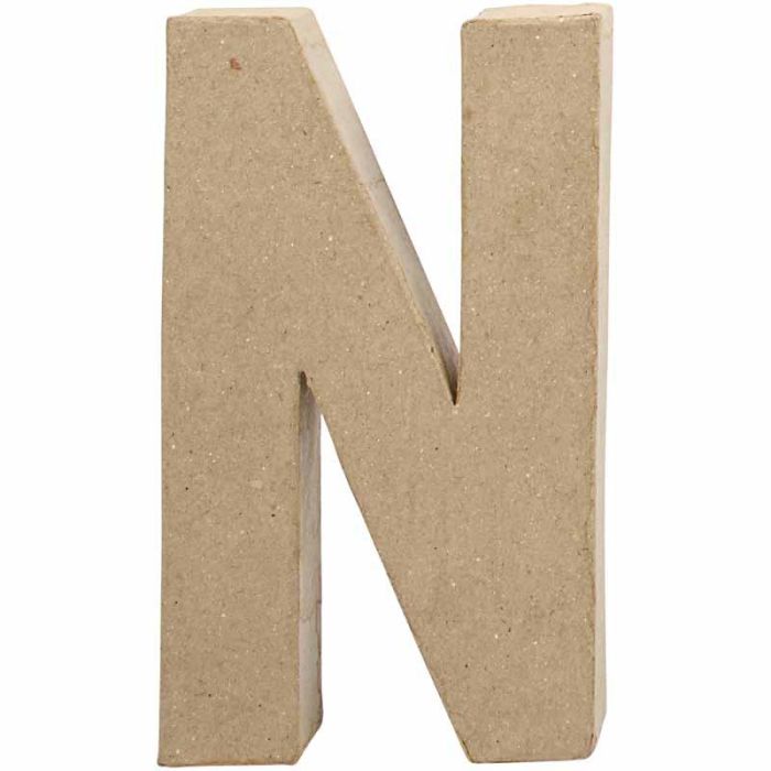 Pappbokstav, N, H: 20,2 cm, B: 11,5 cm, tjocklek 2,5 cm, 1 st.