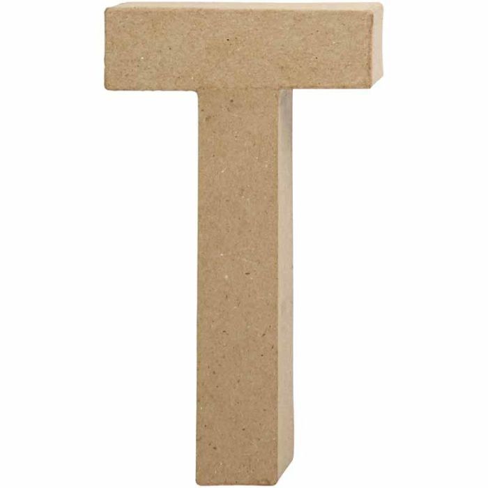 Pappbokstav, T, H: 20,5 cm, B: 11 cm, tjocklek 2,5 cm, 1 st.