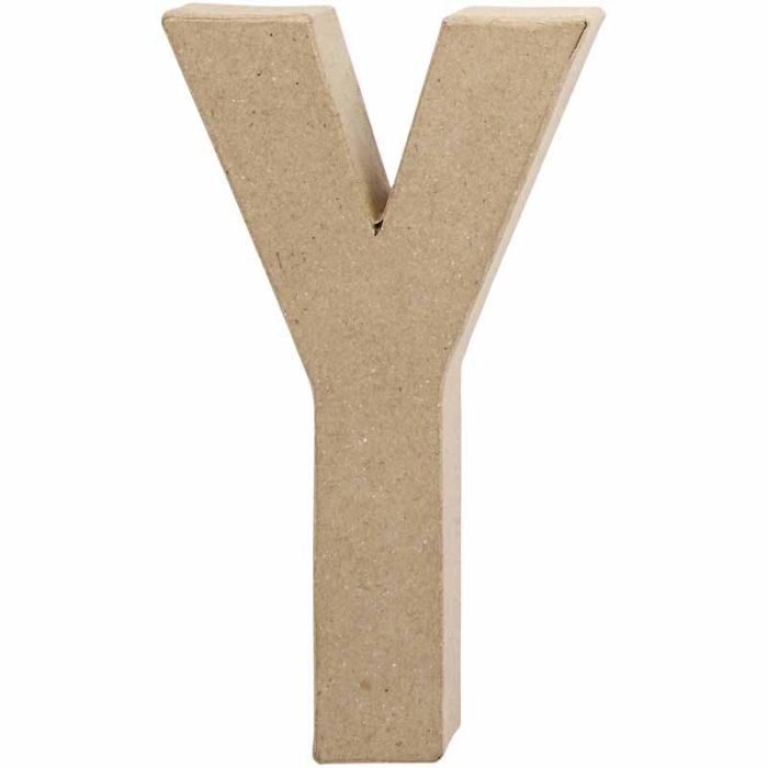 Pappbokstav, Y, H: 20 cm, B: 11,5 cm, tjocklek 2,5 cm, 1 st.