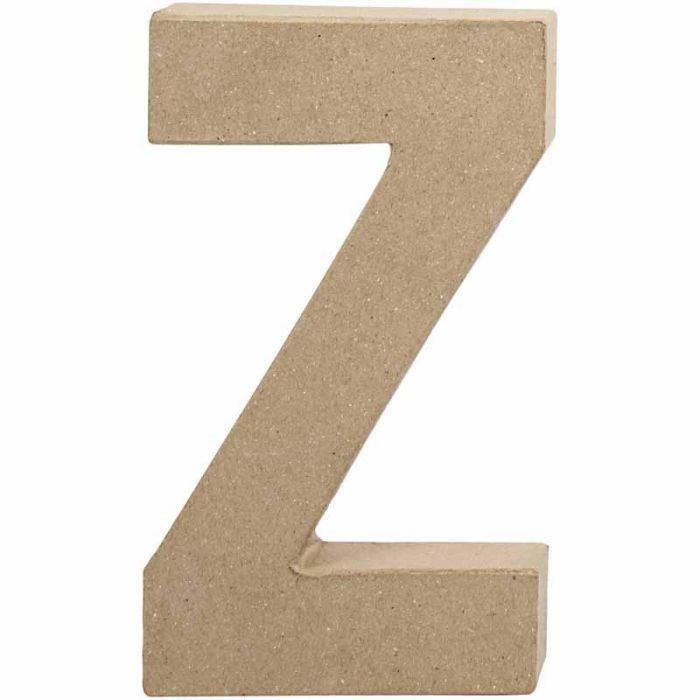 Pappbokstav, Z, H: 20,2 cm, B: 11,2 cm, tjocklek 2,5 cm, 1 st.