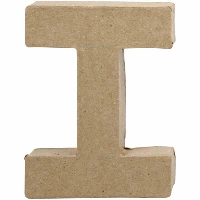 Pappbokstav, I, H: 10 cm, B: 7,5 cm, tjocklek 1,7 cm, 1 st.
