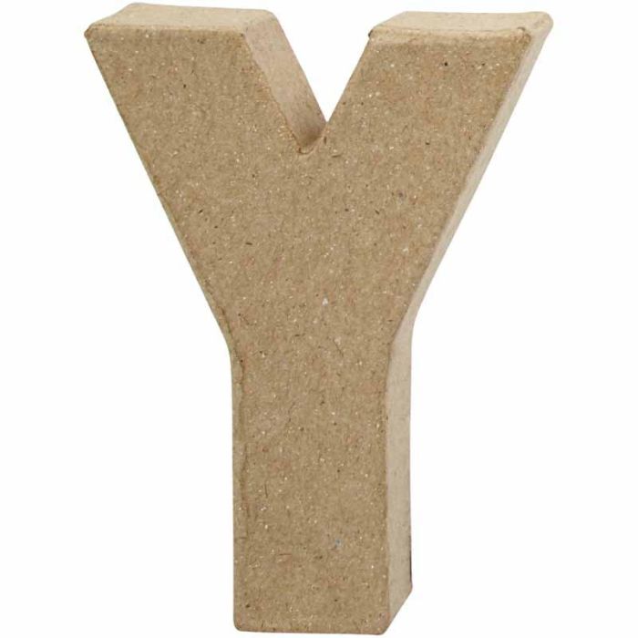 Pappbokstav, Y, H: 10 cm, B: 7,9 cm, tjocklek 1,7 cm, 1 st.