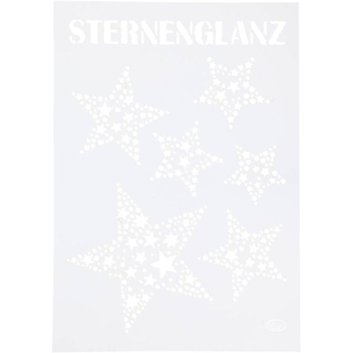 Stencil, stjärnglans, A4, ark 210x297 mm, 1 st.
