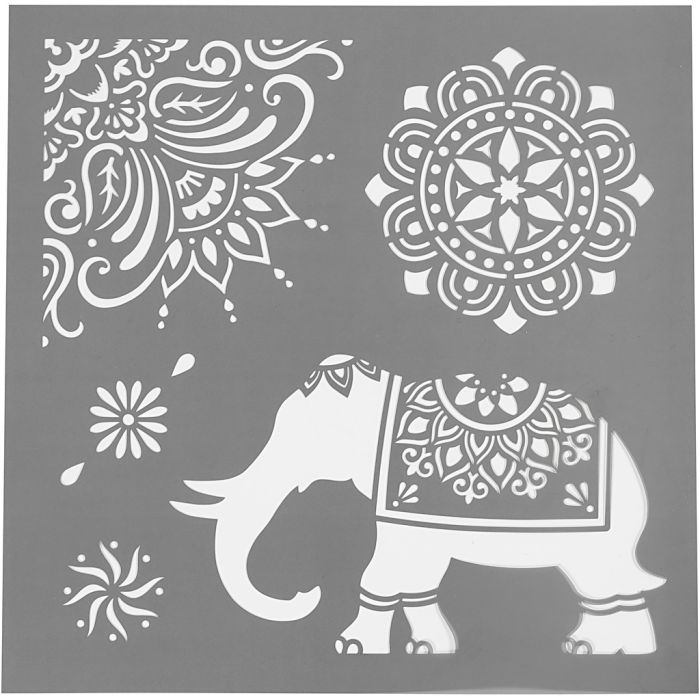 Stencil, etniska motiv, stl. 30,5x30,5 cm, tjocklek 0,31 mm, 1 ark