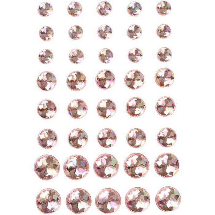 Halv-pärlor, stl. 6+8+10 mm, rosa, 40 st./ 1 förp.