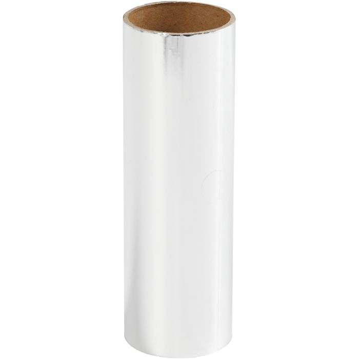 Dekorationsfolie, B: 15,5 cm, tjocklek 0,02 mm, silver, 50 cm/ 1 rl.