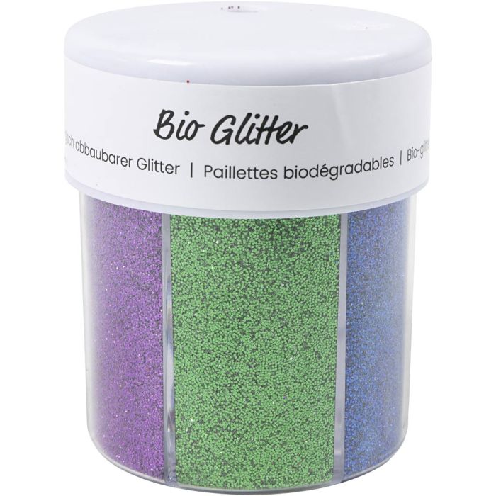 Bio-glimmer, mixade färger, 6x28 ml/ 1 burk