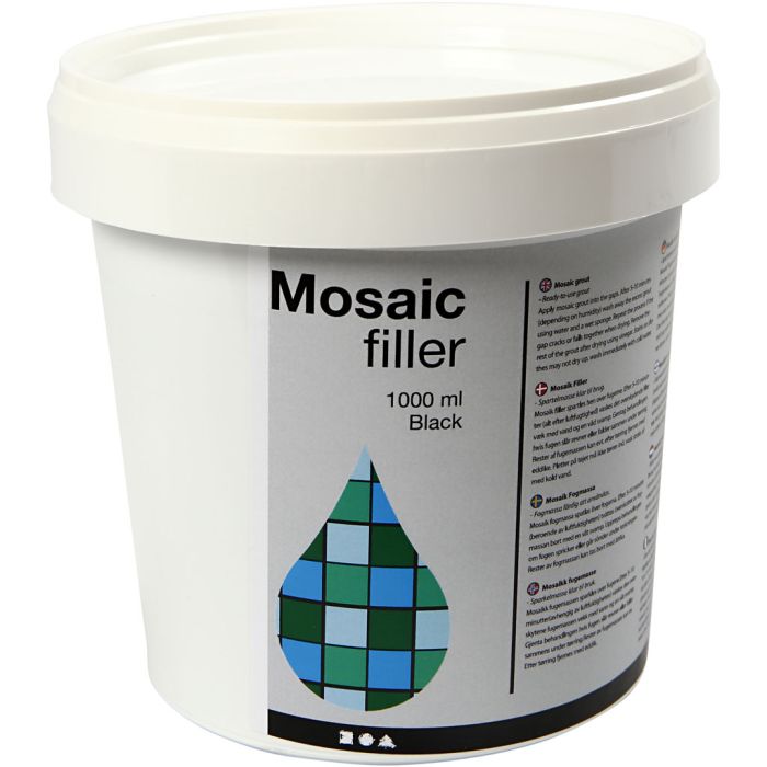 Mosaikbruk, svart, 1000 ml/ 1 hink
