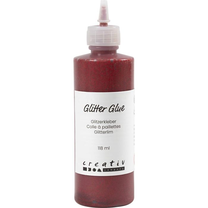Glitterlim, röd, 118 ml/ 1 flaska