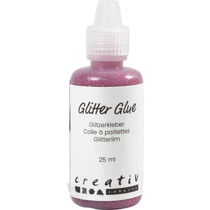 Glitterlim, rosa, 25 ml/ 1 flaska