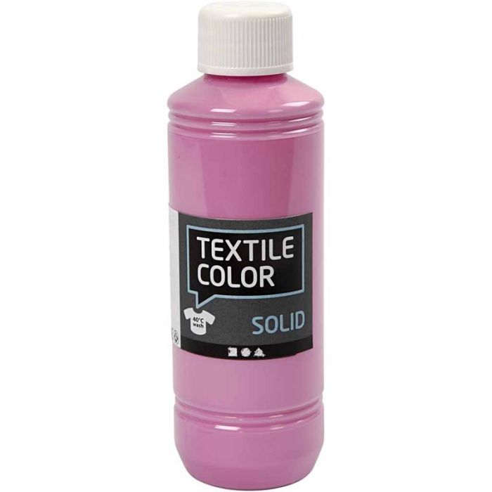 Solid textilfärg, täckande, rosa, 250 ml/ 1 flaska