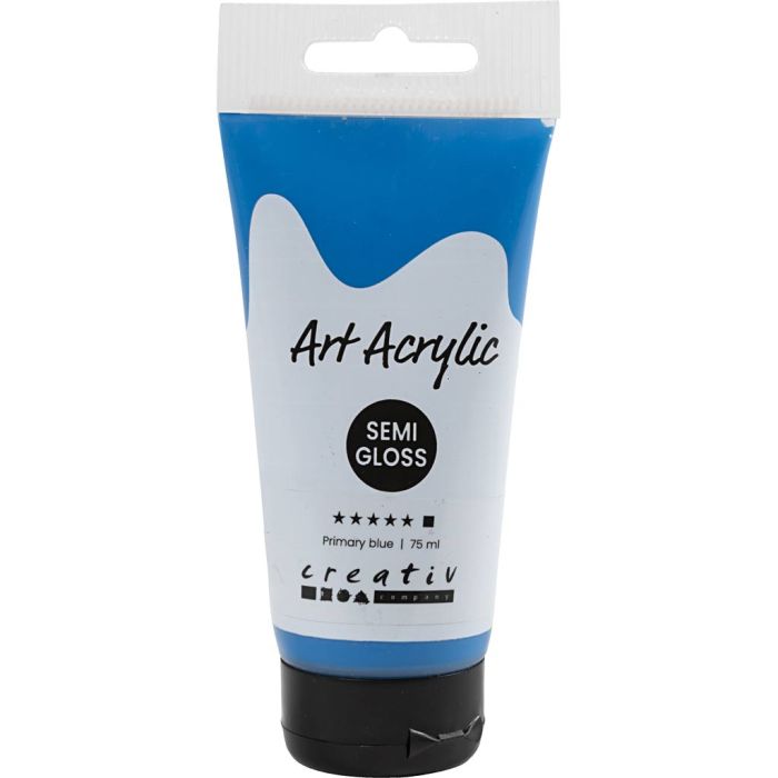 Akrylfärg, halvblank, täckande, primärblå, 75 ml/ 1 flaska