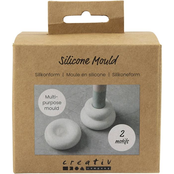 Silikonform, Donutformade ljushållare, H: 2+3,8 cm, Dia. 6+6,2 cm, matt transparenta, 1 st./ 1 förp.