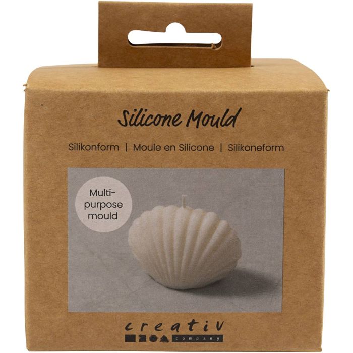 Silikonform, Mussla, H: 6 cm, L: 9 cm, B: 5 cm, 1 st.