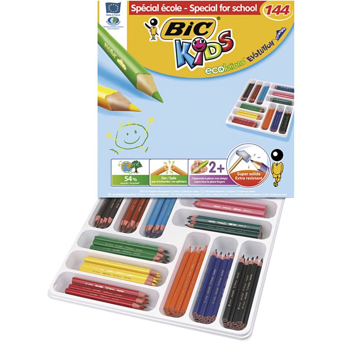 BIC Eco evolution färgblyertspennor, kärna 5 mm, mixade färger, 12 st./ 1 förp.