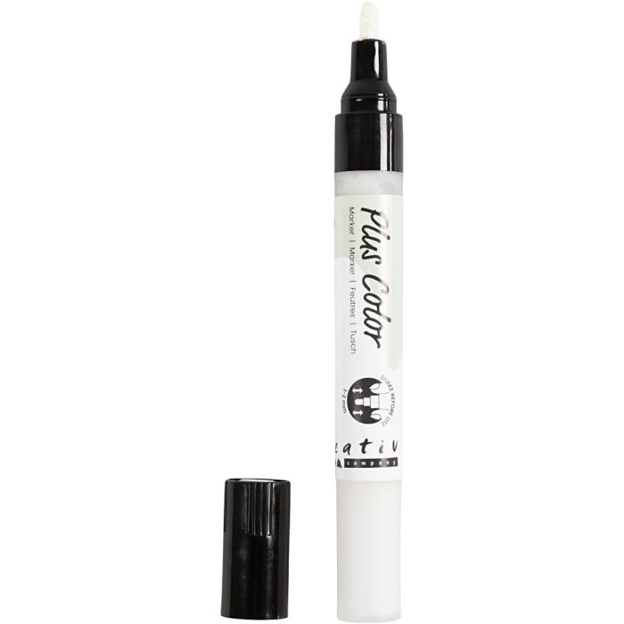 Plus Color Tusch, L: 14,5 cm, spets 1-2 mm, råvit, 5,5 ml, 1 st.