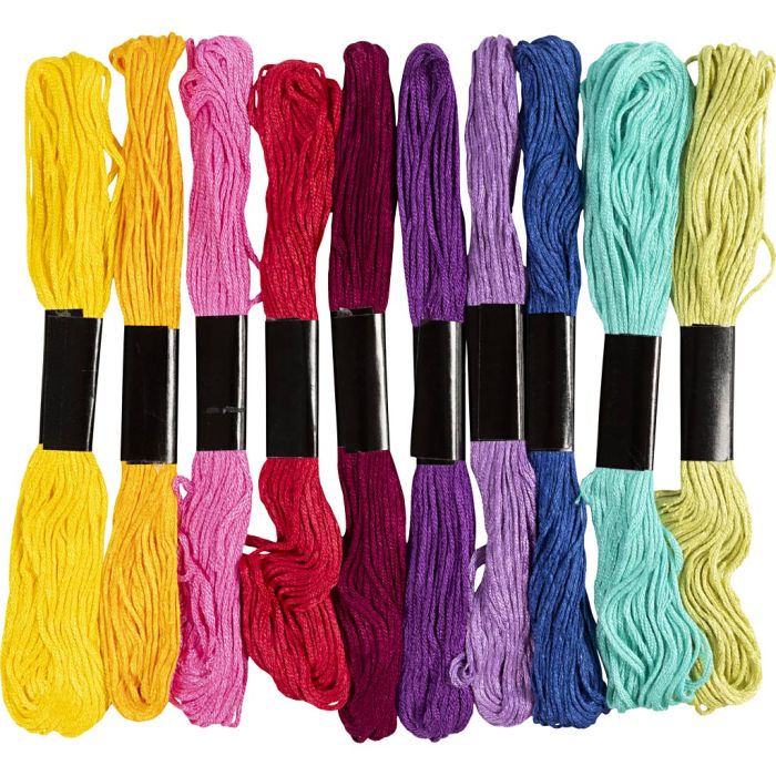 Broderitråd, tjocklek 1 mm, colorful, 10x8 m/ 1 förp.