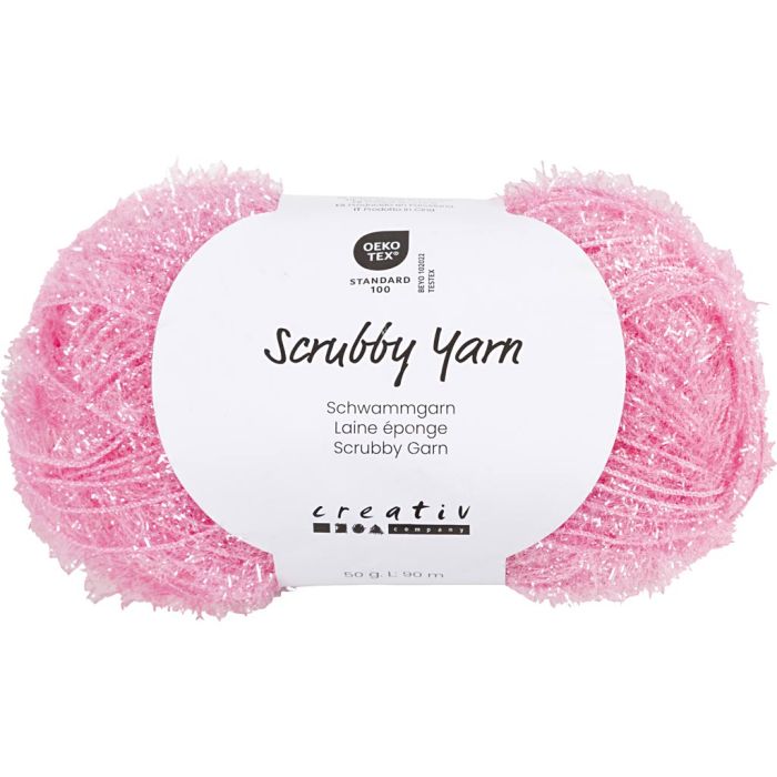 Scrubbygarn, L: 90 m, ljusröd, 50 g/ 1 nystan