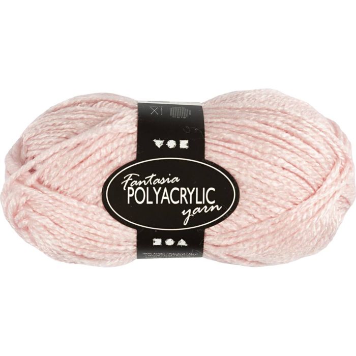 Fantasia Akrylgarn, L: 80 m, sticka 4,5-5, ljusröd, 50 g/ 1 nystan