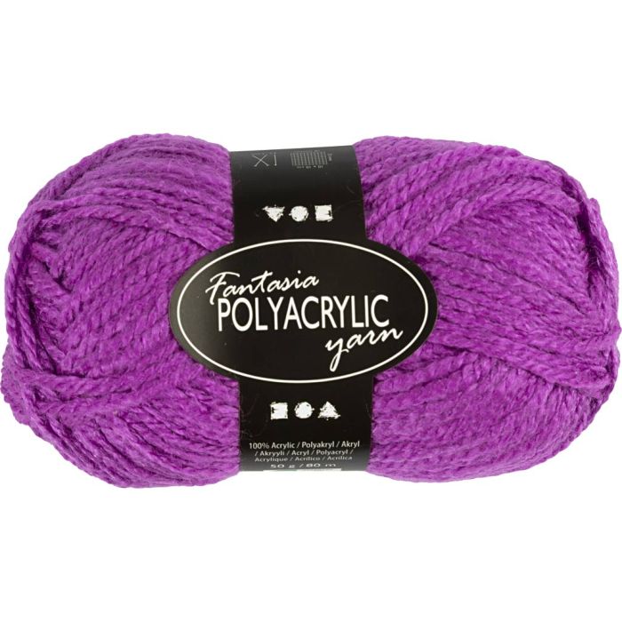 Fantasia Akrylgarn, L: 80 m, sticka 4,5-5, cyklamen, 50 g/ 1 nystan