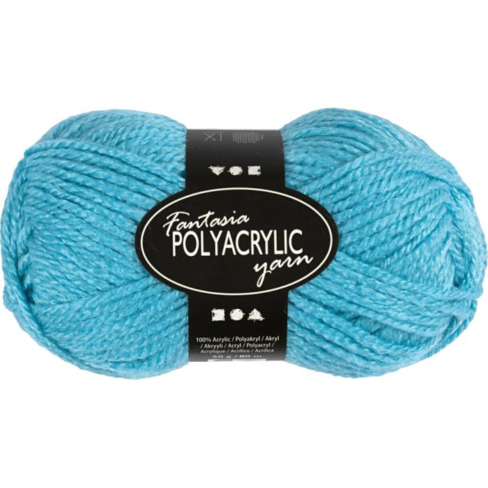 Fantasia Akrylgarn, L: 80 m, sticka 4,5-5, turkos, 50 g/ 1 nystan