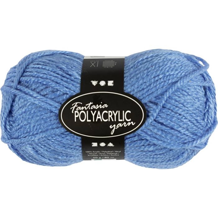 Fantasia Akrylgarn, L: 80 m, sticka 4,5-5, blå, 50 g/ 1 nystan