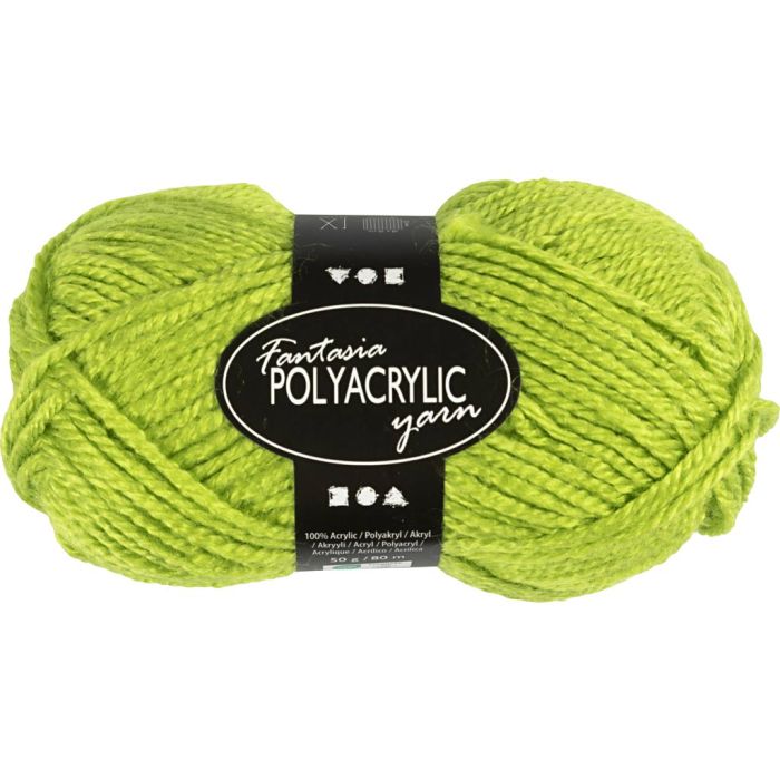 Fantasia Akrylgarn, L: 80 m, sticka 4,5-5, ljusgrön, 50 g/ 1 nystan