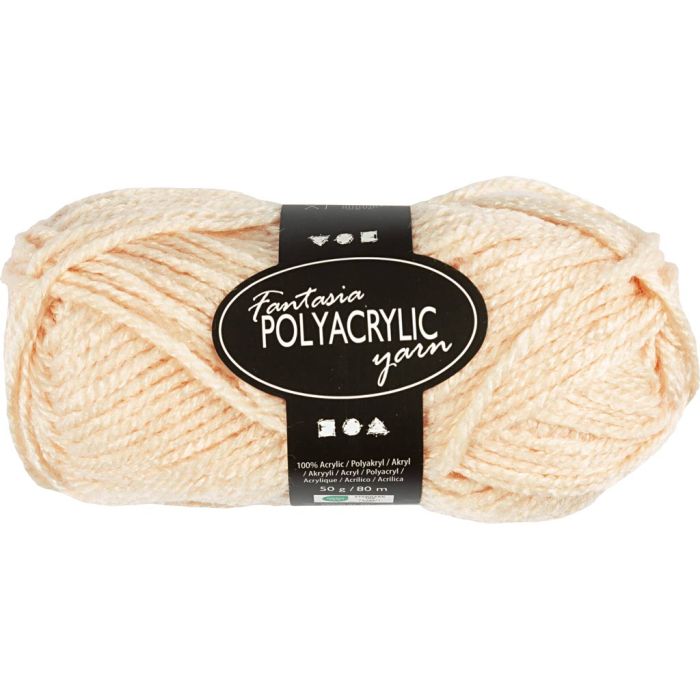 Fantasia Akrylgarn, L: 80 m, sticka 4,5-5, ivory, 50 g/ 1 nystan