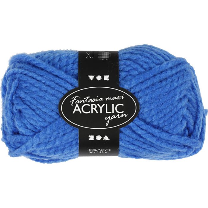 Fantasia Akrylgarn, L: 35 m, sticka 9-10, blå, 50 g/ 1 nystan
