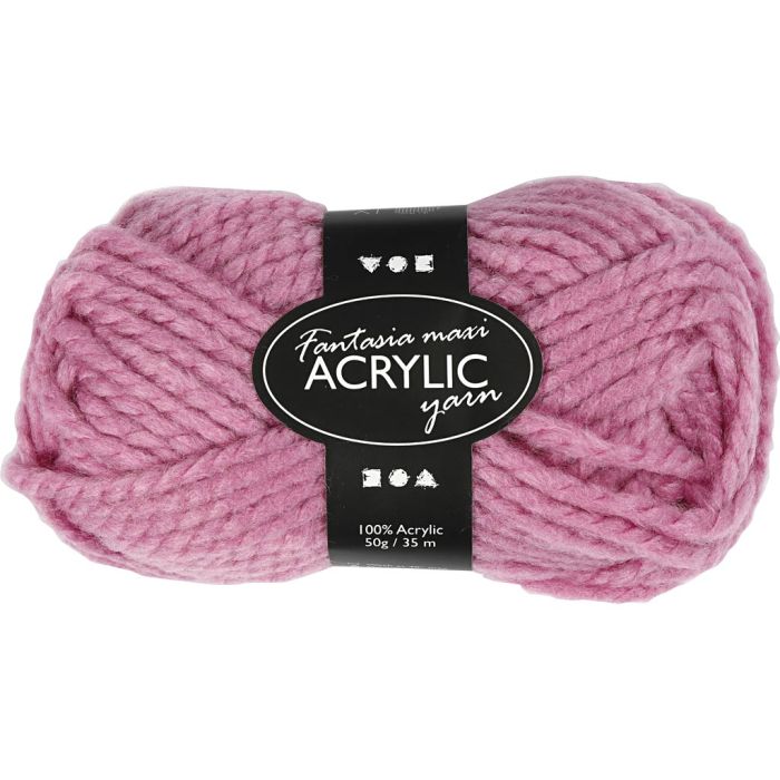 Fantasia Akrylgarn, L: 35 m, sticka 9-10, rosa, 50 g/ 1 nystan