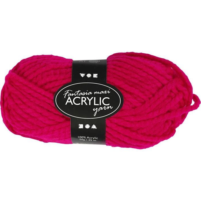 Fantasia Akrylgarn, L: 35 m, sticka 9-10, fuchsia, 50 g/ 1 nystan