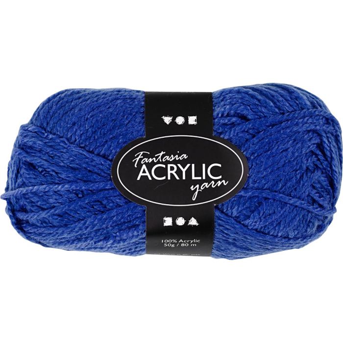 Fantasia Akrylgarn, L: 35 m, sticka 9-10, mörkblå, 50 g/ 1 nystan