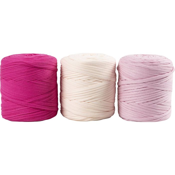 Spagettigarn, sticka 10-12,färger kan variera , rosa nyanser, 2250 g, 3x750 g/ 1 förp.