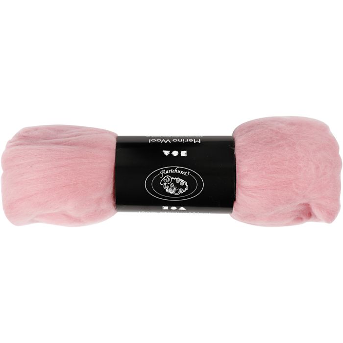 Merinoull, tjocklek 21 my, ljusröd, 100 g/ 1 förp.
