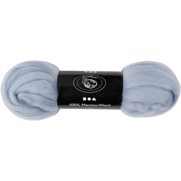 Merinoull, tjocklek 21 my, isblå, 100 g/ 1 förp.